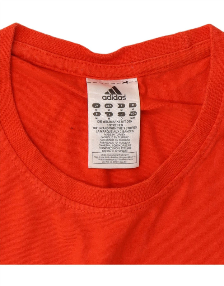 Adidas Mens Graphic T-Shirt Top Médio Algodão Vermelho