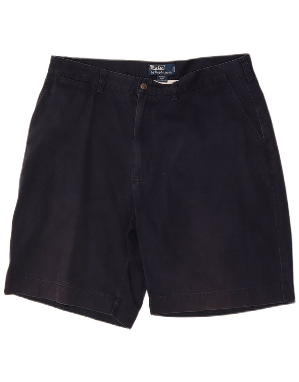Polo Ralph Lauren Mens Chino Shorts W34 Grande Algodão Azul Marinho