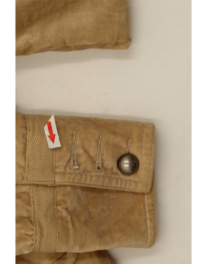 Jaqueta blazer feminina de veludo com 1 botão Massimo Dutti UE 38 algodão bege pequeno
