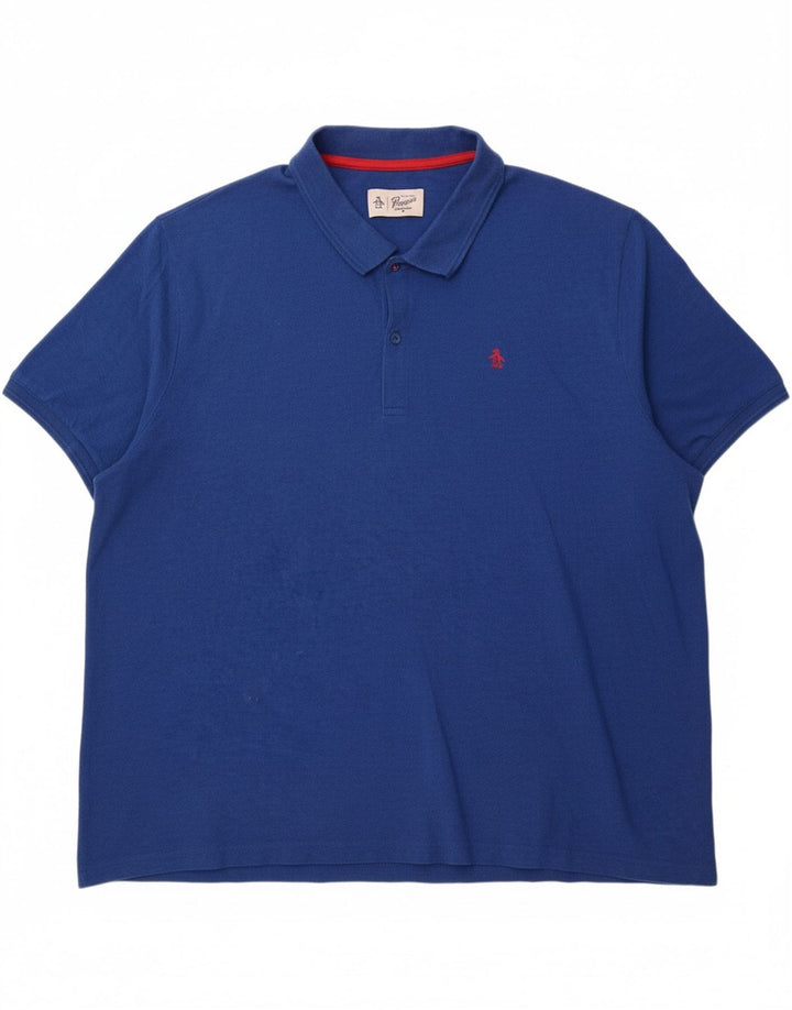 Camisa polo masculina PENGUIN 3XL algodão azul
