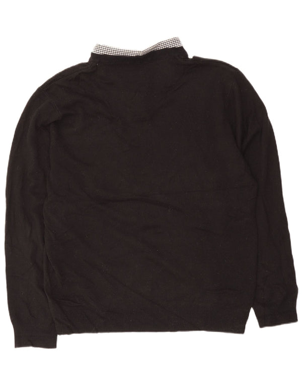 Suéter masculino Pierre Cardin com gola polo XL preto acrílico
