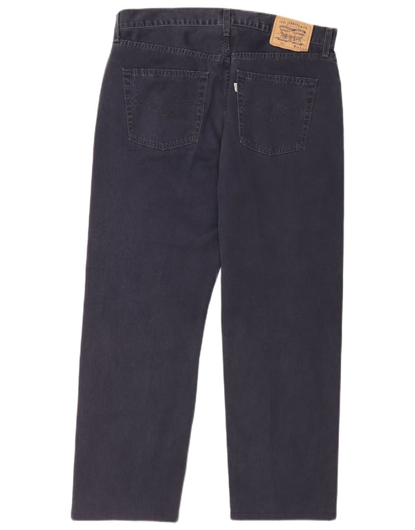 Calça masculina Levi's 551 reta solta ajuste casual W38 L29 algodão azul marinho