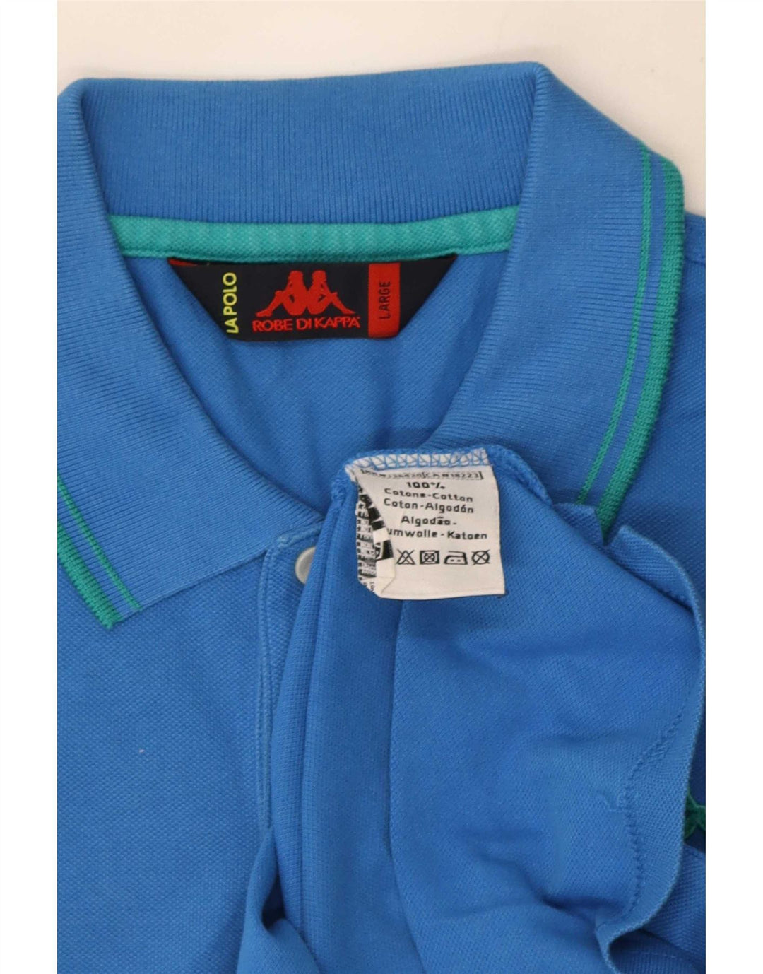Camisa polo masculina Kappa grande algodão listrado azul