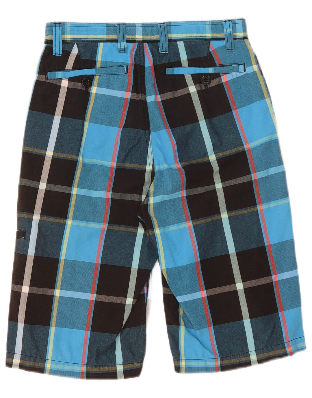 Shorts Cargo Masculino Vans Pequeno W28 Azul Xadrez Algodão