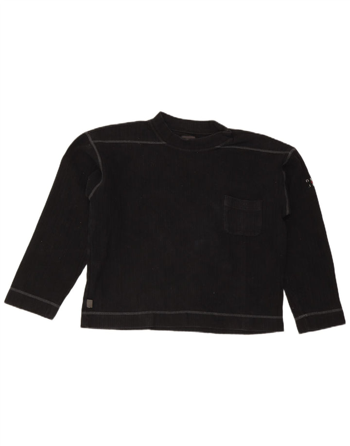 Guess Top feminino de manga comprida UK 14 algodão preto médio
