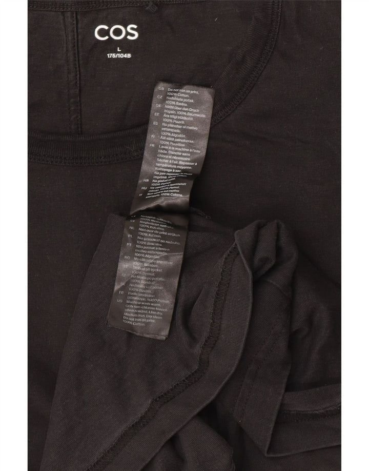 Cos Mens Top Manga Longa Grande Algodão Cinza