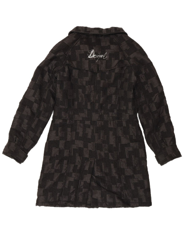 Casaco corta-vento feminino Desigual EU 40 médio preto geométrico
