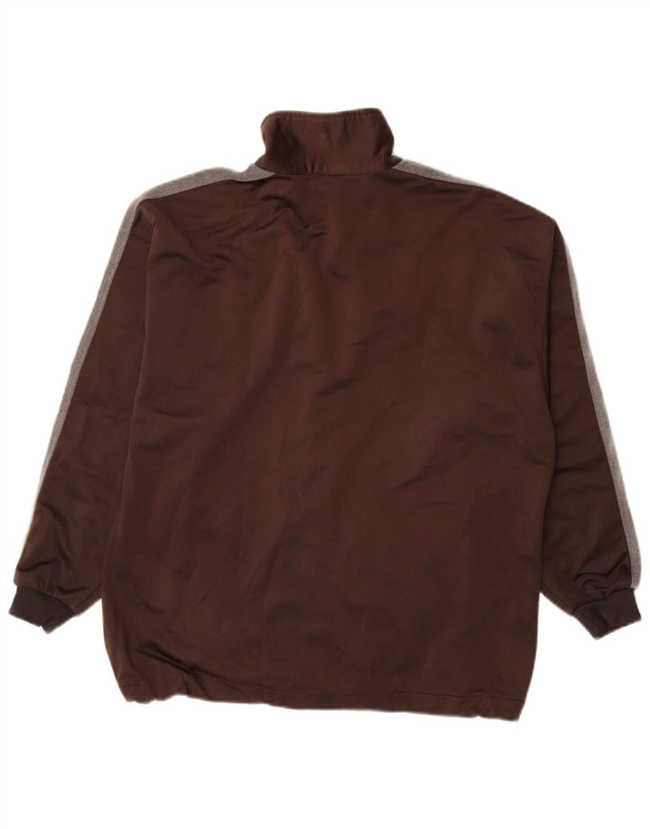 ASICS Mens Graphic Tracksuit Top Jacket Medium Brown Colourblock Poliéster