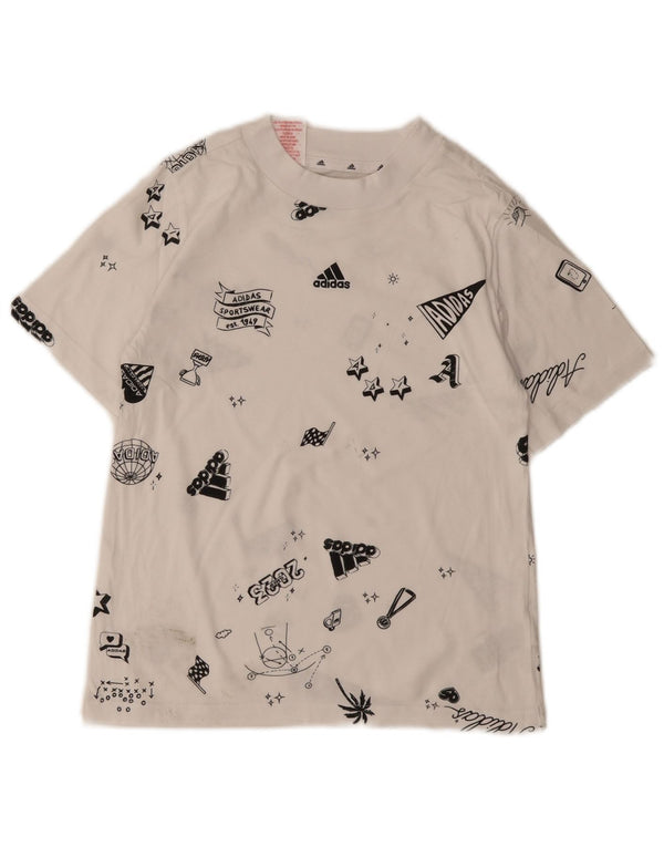 Camiseta Adidas Meninos Graphic Top 11-12 Anos Algodão Branco