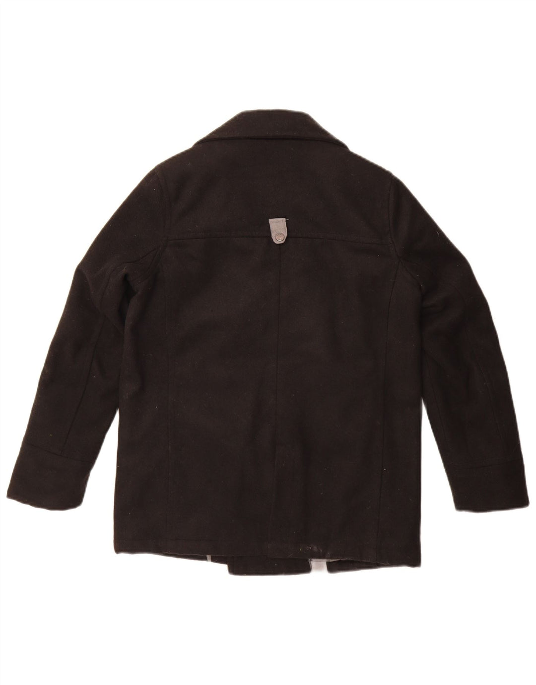 Dkny Womens Pea Coat UK 10 Pequeno Poliéster Colorblock Preto