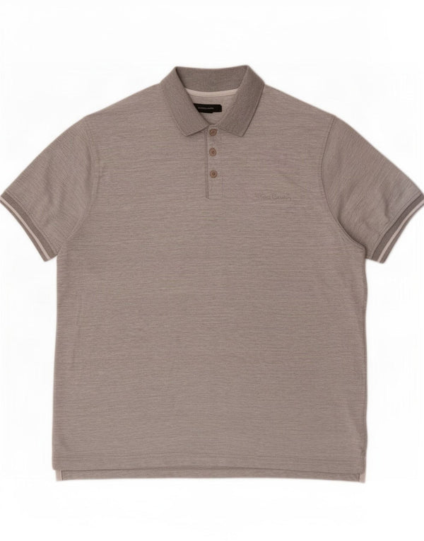Camisa polo masculina Pierre Cardin 2XL algodão manchado cinza