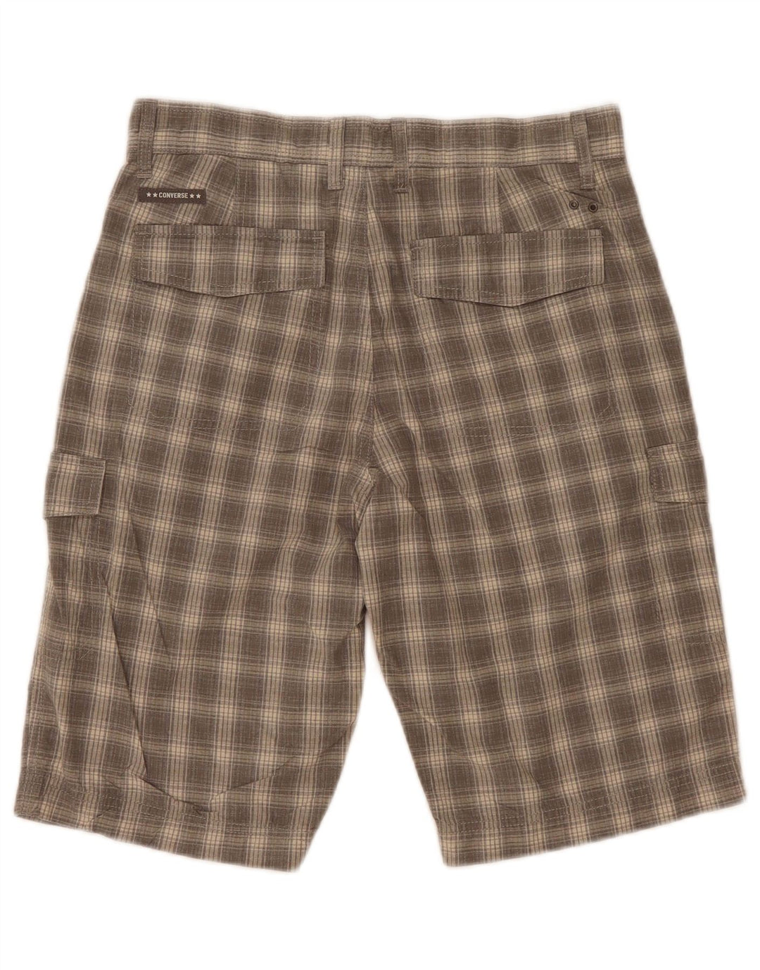 Converse Mens Cargo Shorts W30 Médio Cinza Xadrez