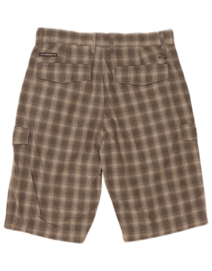 Converse Mens Cargo Shorts W30 Médio Cinza Xadrez