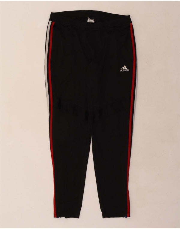Calça de treino feminina Adidas UK 16/18 grande poliéster preto
