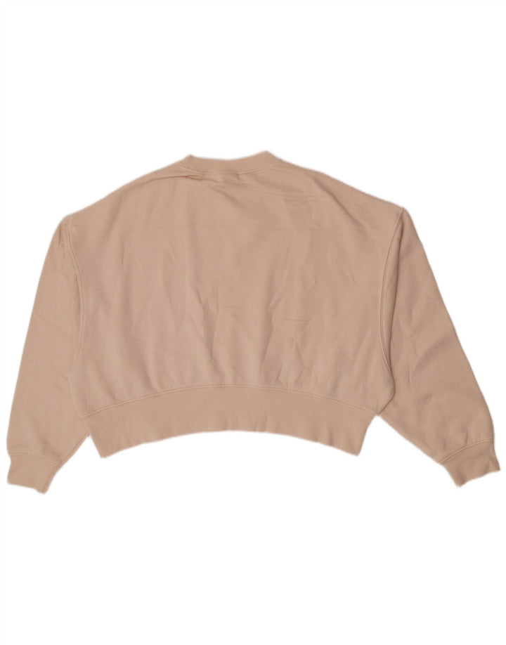 Nike Womens Oversized Sweatshirt Jumper UK 6 XS Bege Algodão