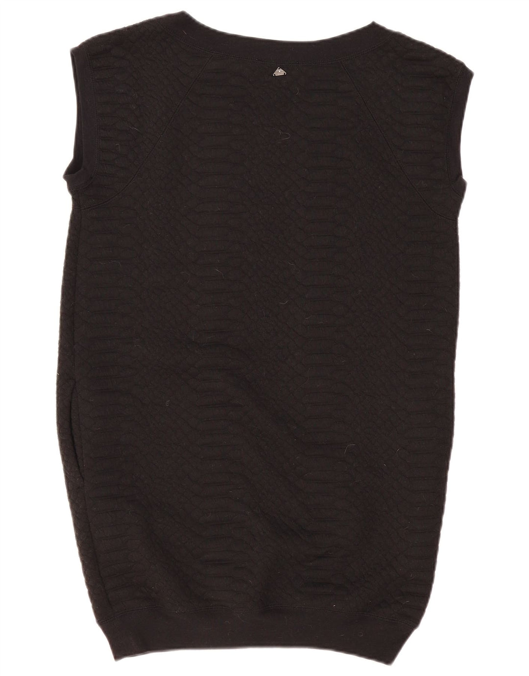 LIU JO Womens Oversized Longline Vest Tank Top UK 10 Small Black Polyester