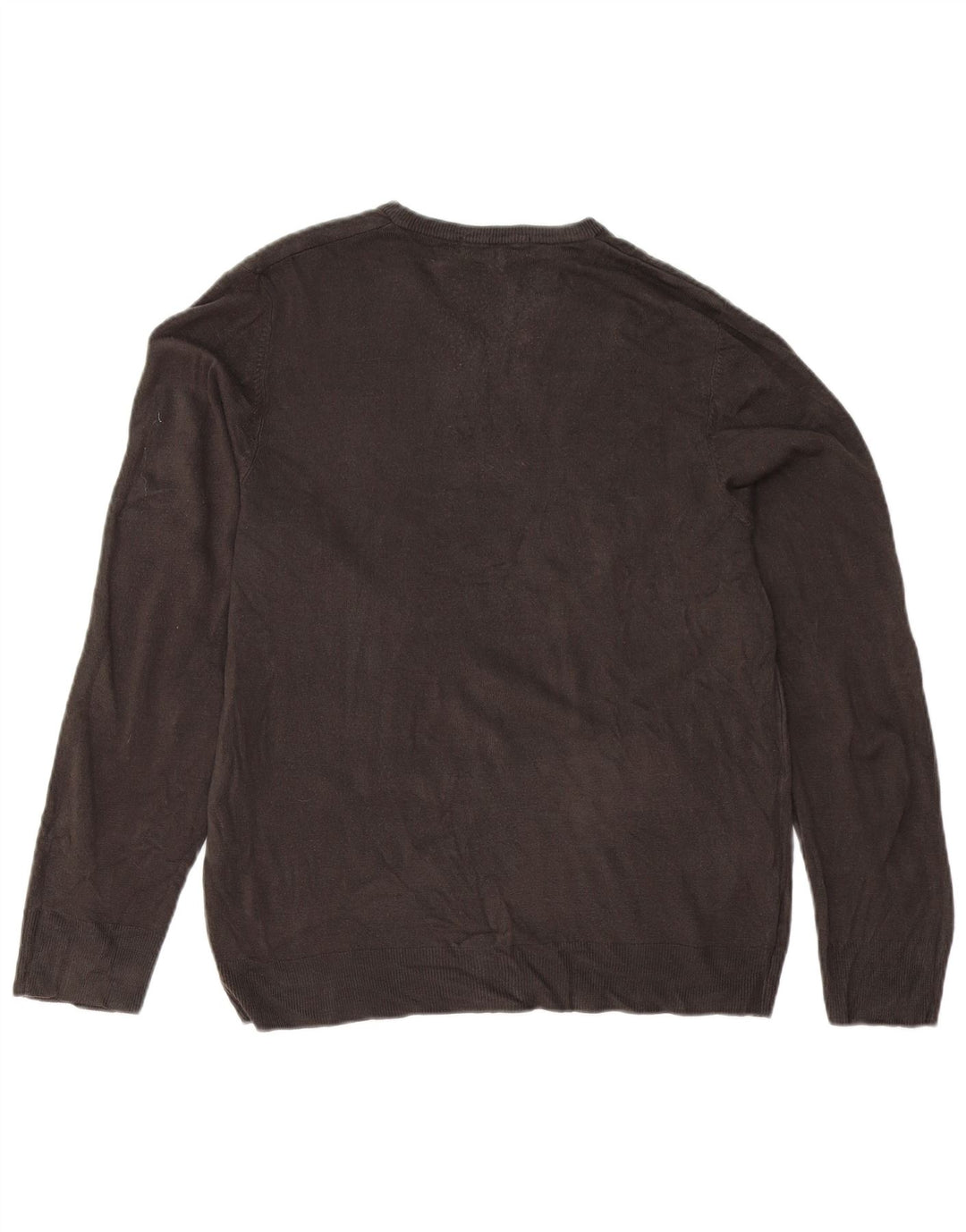 Suéter masculino Marks & Spencer com decote em V grande acrílico cinza