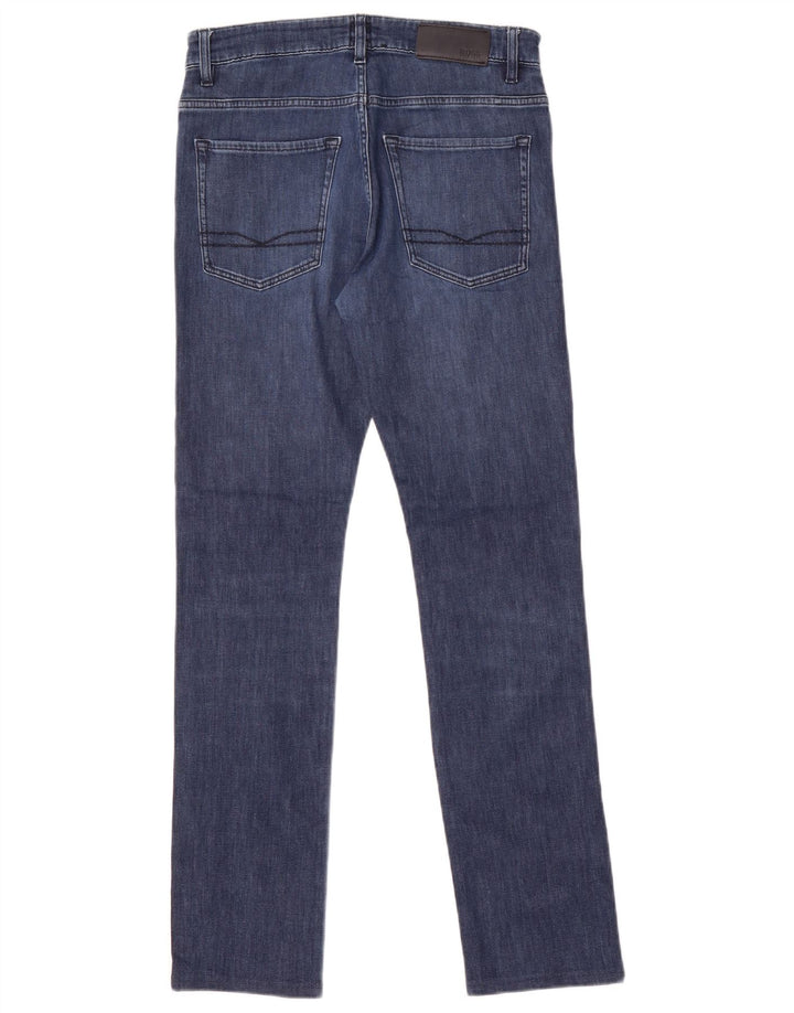 Hugo Boss Mens Slim Jeans W30 L29 Azul Marinho Algodão