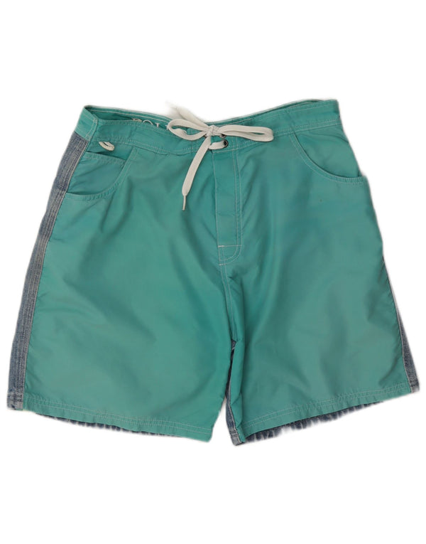 Shorts de natação masculino Sundek médio verde algodão colorblock