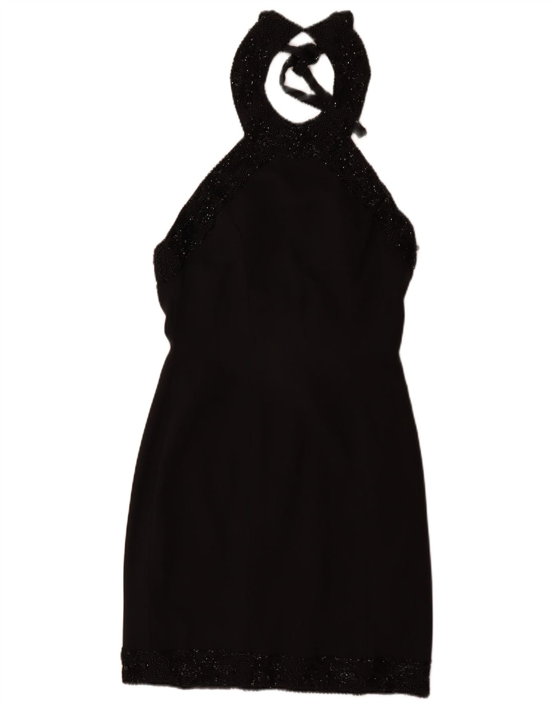 Vestido frente única feminino VINTAGE UK 12 médio preto