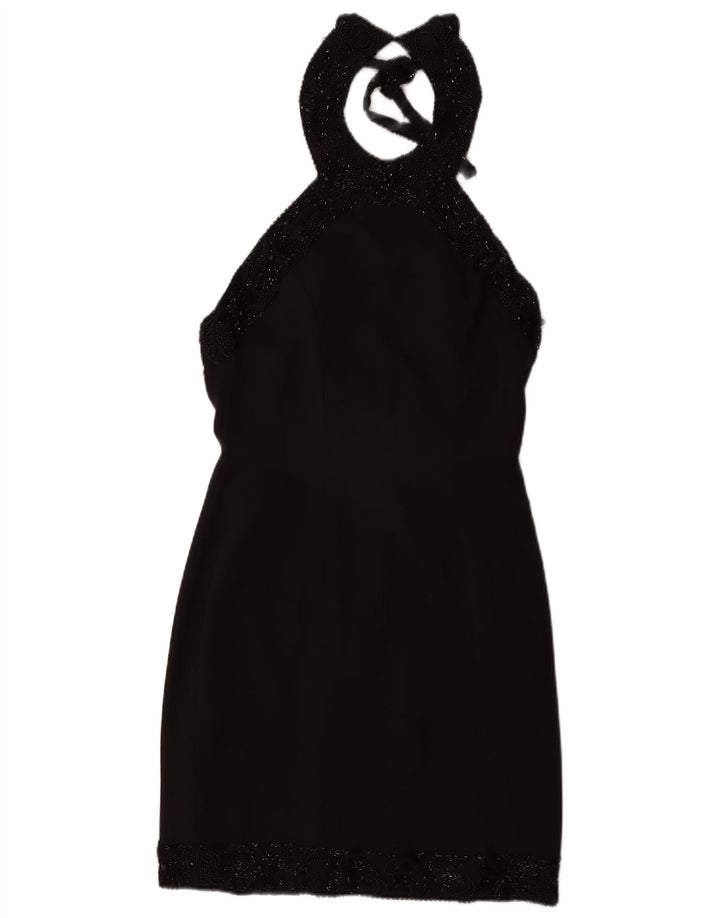 Vestido frente única feminino VINTAGE UK 12 médio preto