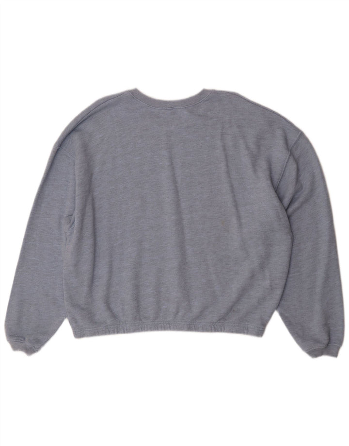 Suéter feminino americano vintage UK 16 grande azul clássico