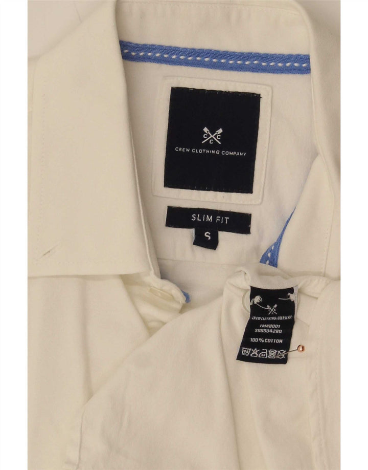 Crew Clothing Mens Camisa Slim Fit Pequeno Algodão Branco