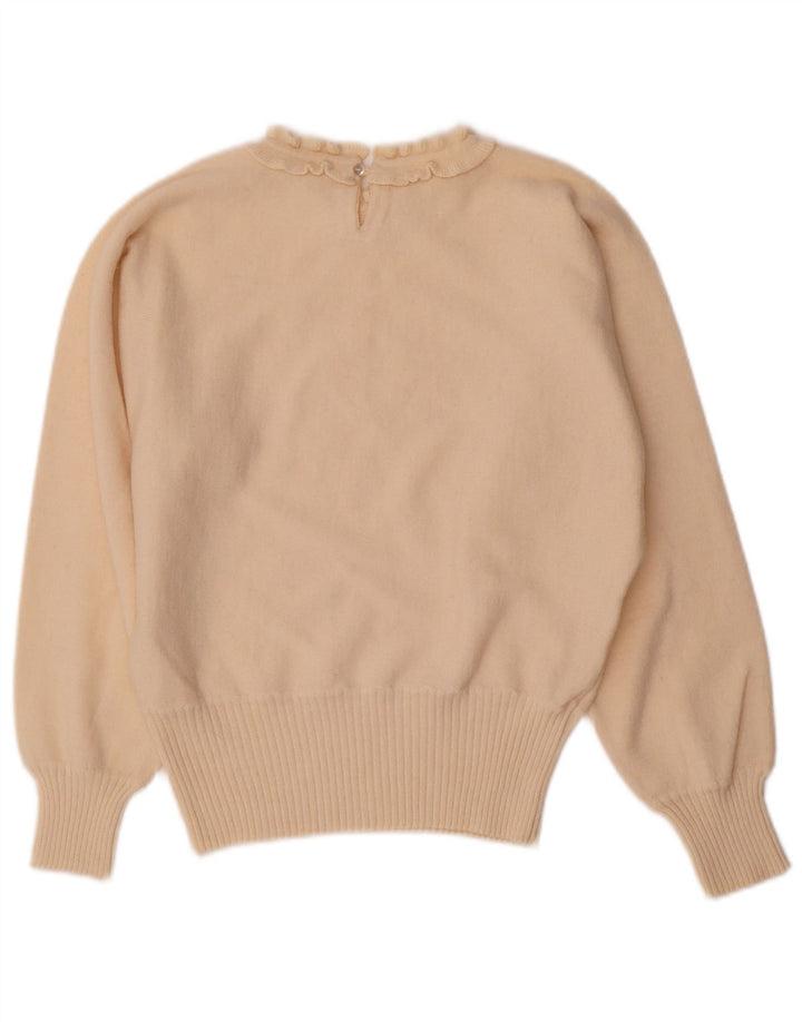 Suéter feminino Dama com gola canoa IT 46 grande angorá branco