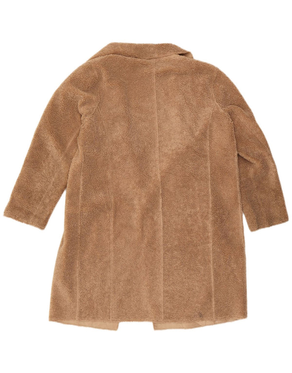 Marks & Spencer Womens Teddy Bear Overcoat UK 14 Large Brown Polyester