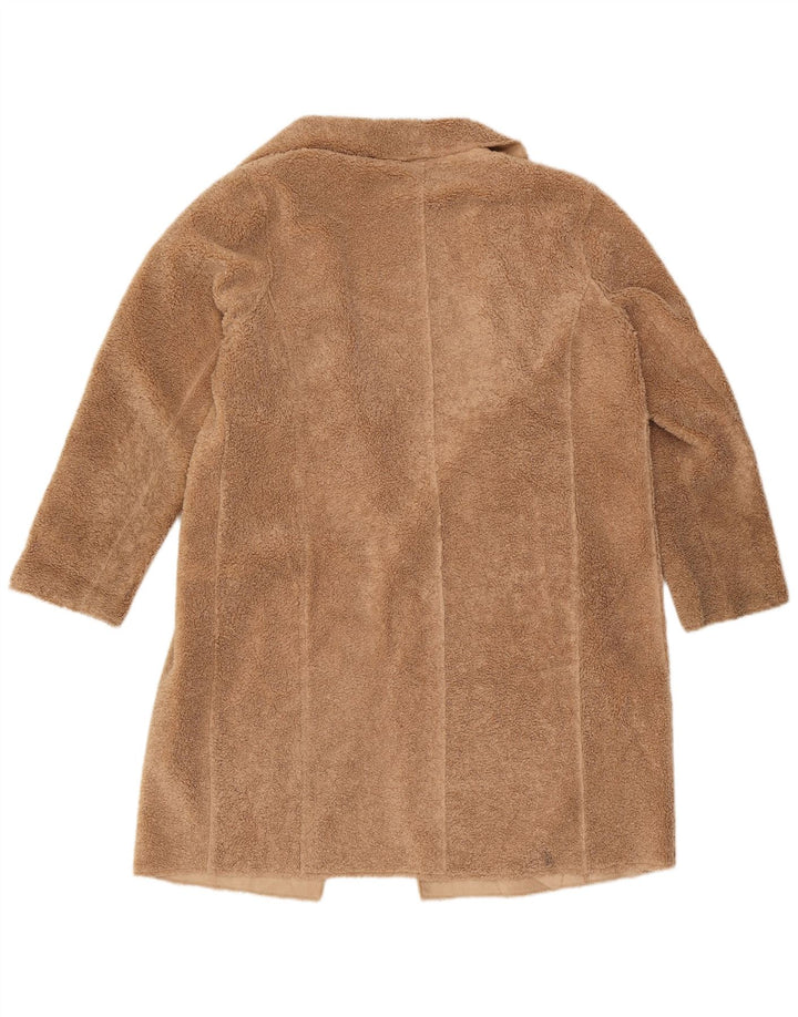 Sobretudo feminino Marks & Spencer Teddy Bear UK 14 grande poliéster marrom