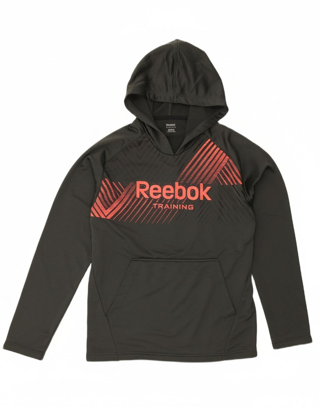 Suéter com capuz gráfico masculino REEBOK poliéster cinza médio