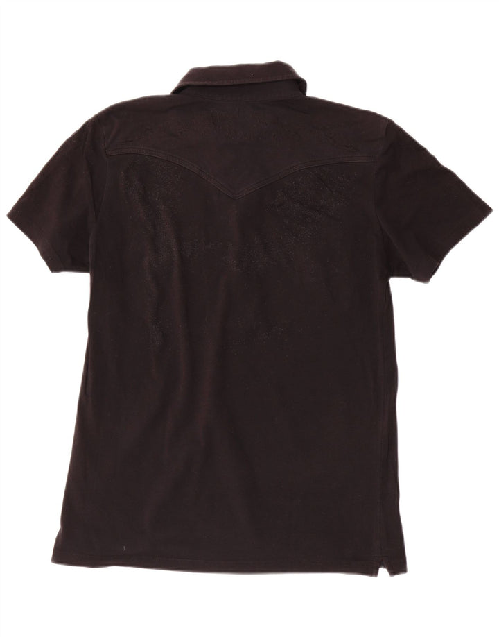 Camisa polo feminina Lee UK 16 grande algodão preto