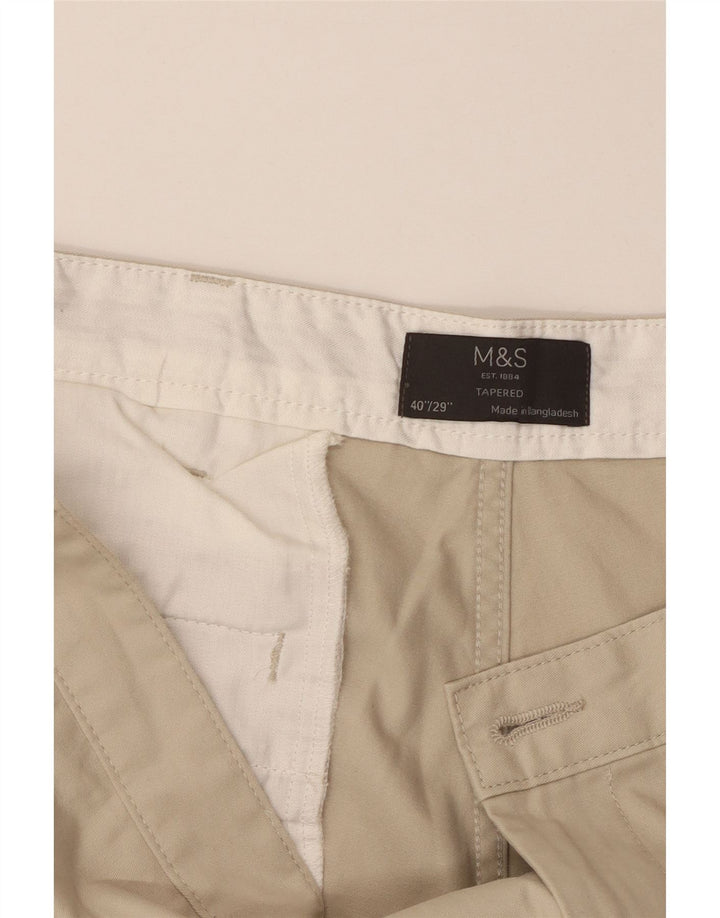 Calça Chino Cônica Masculina Marks & Spencer W40 L29 Algodão Bege