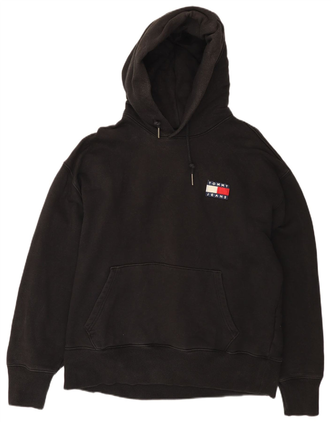 TOMMY HILFIGER Masculino moletom com capuz XL algodão preto