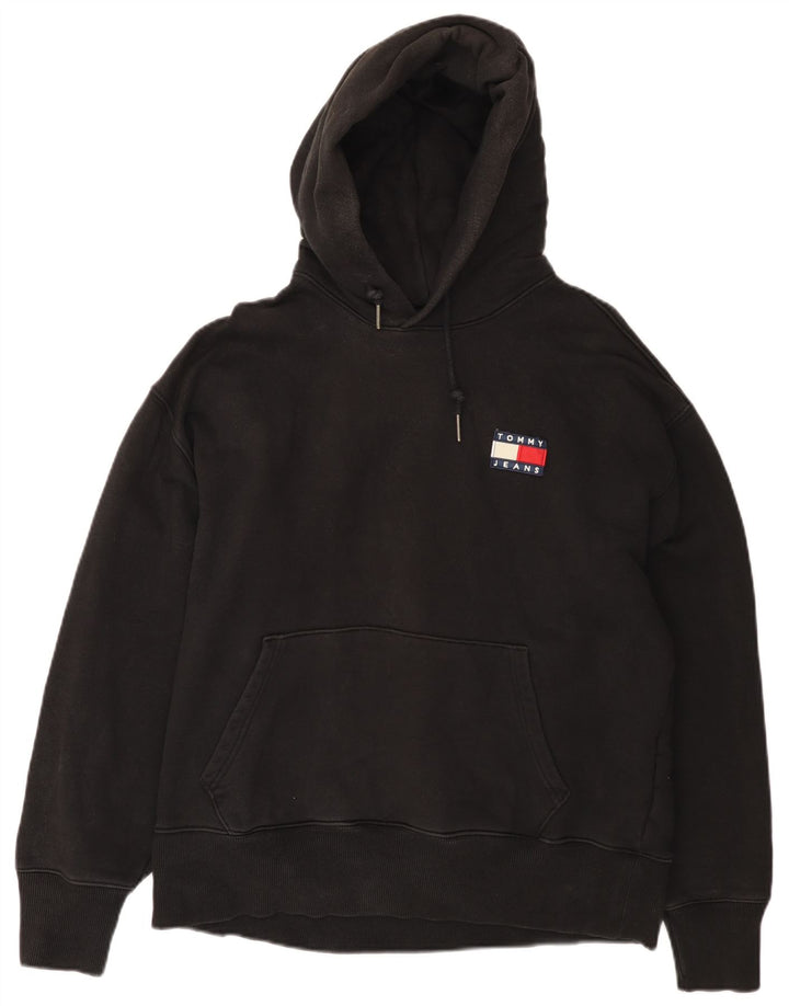 TOMMY HILFIGER Masculino moletom com capuz XL algodão preto