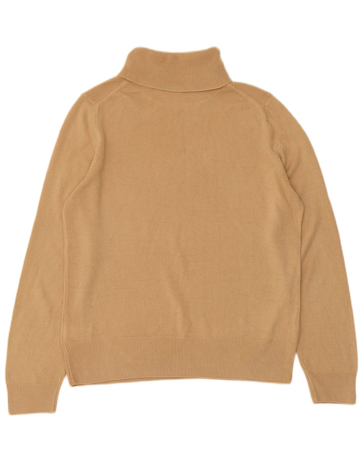 Suéter feminino Marks & Spencer com gola redonda Reino Unido 12 acrílico marrom médio