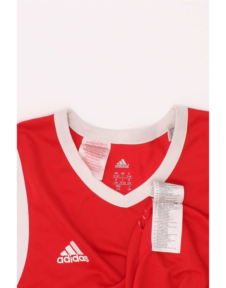 Adidas Menino Colete Top 13-14 Anos Vermelho Colorblock Poliéster