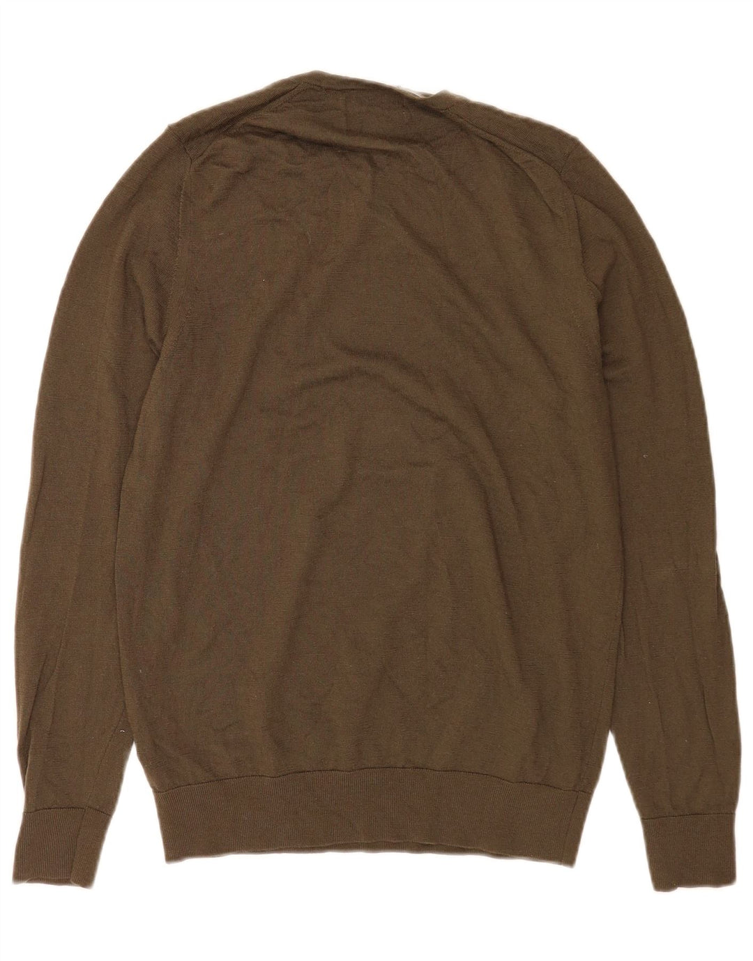 Suéter feminino Marks & Spencer com gola redonda Reino Unido 14 médio cáqui