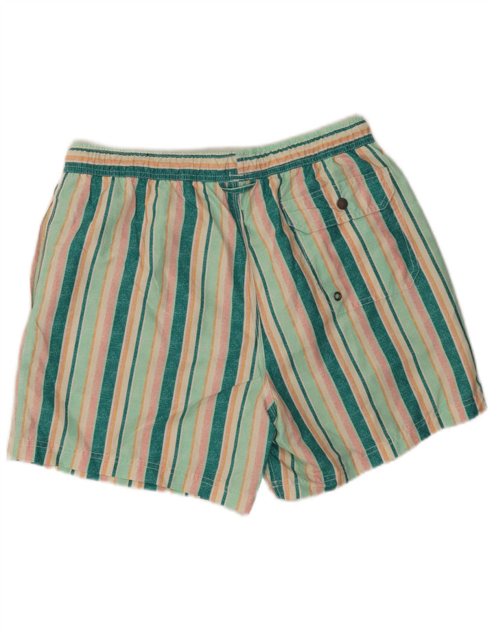 Shorts de natação masculino John Lewis poliéster listrado verde médio