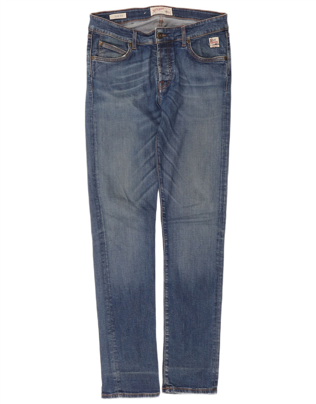 Roy Rogers Feminino Superior Slim Jeans W35 L33 Azul Algodão