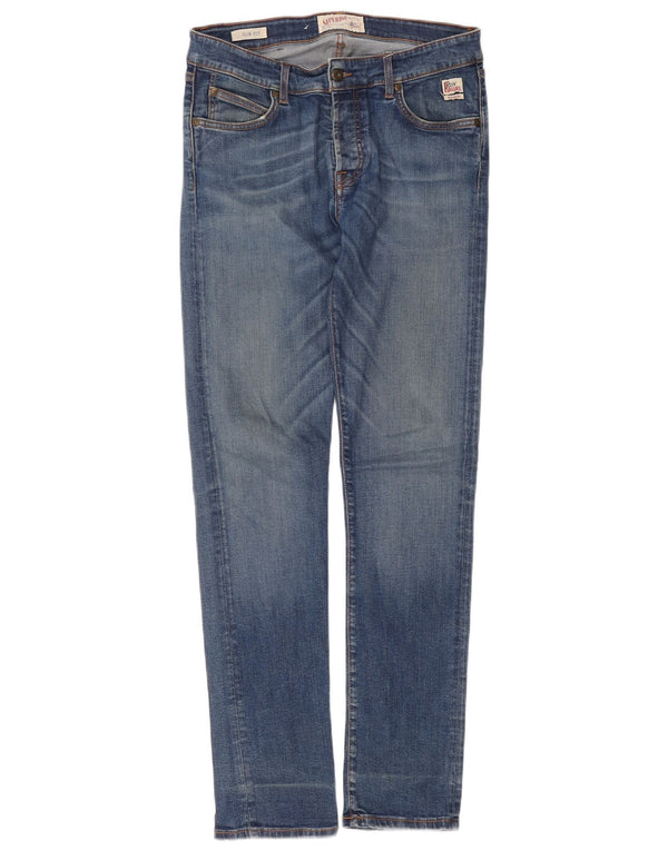 Roy Rogers Feminino Superior Slim Jeans W35 L33 Azul Algodão