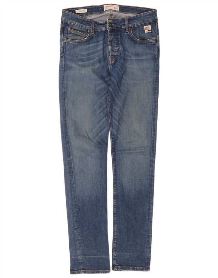 Roy Rogers Feminino Superior Slim Jeans W35 L33 Azul Algodão