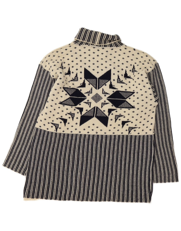 Suéter masculino Ermenegildo Zegna com gola redonda grande azul marinho Fair Isle