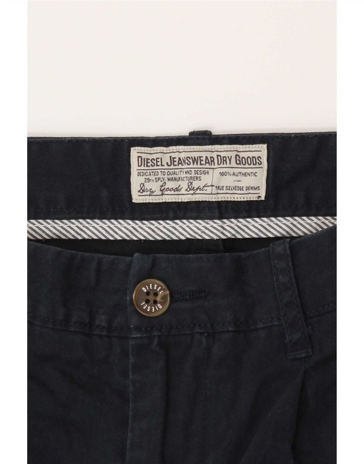 Shorts Chino Feminino Diesel W26 Pequeno Algodão Azul Marinho