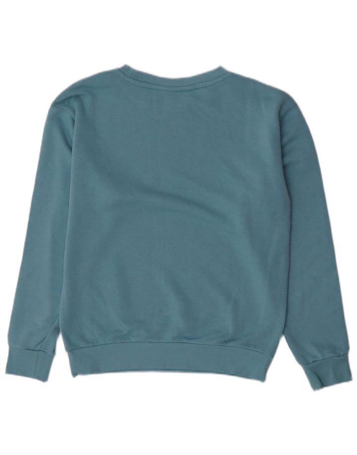 PUMA feminino oversized gráfico moletom jumper UK 6 XS azul