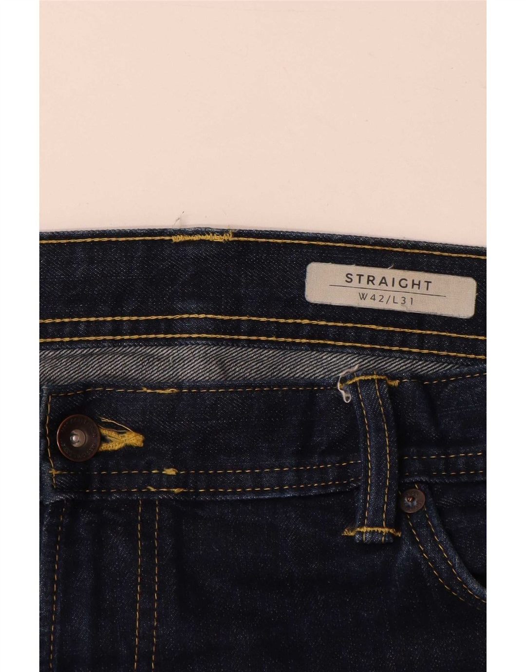 Jeans retos masculinos Marks & Spencer W42 L31 algodão azul marinho