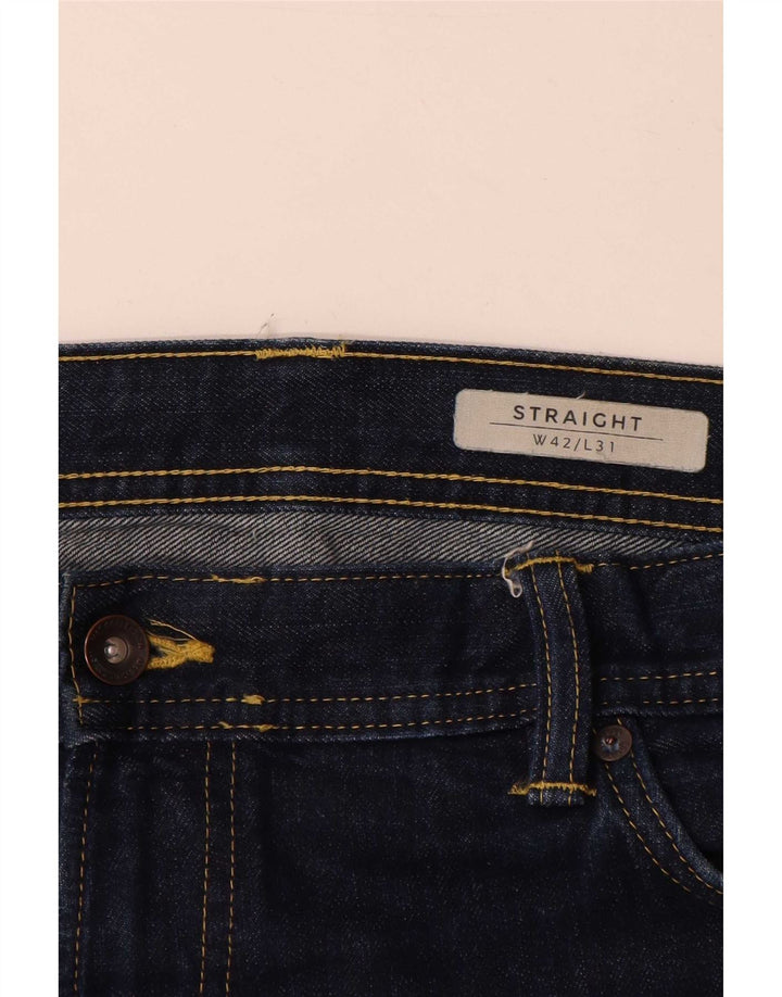 Jeans retos masculinos Marks & Spencer W42 L31 algodão azul marinho