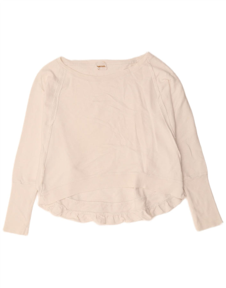 Camisola oversized feminina Diesel UK 14 algodão branco médio