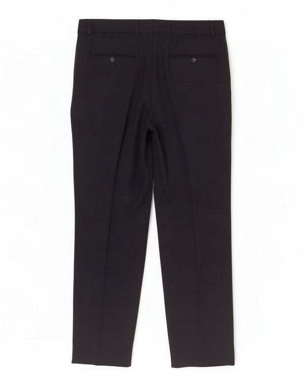 Zara Calça masculina reta de terno UE 44 grande W34 L29 azul marinho poliéster
