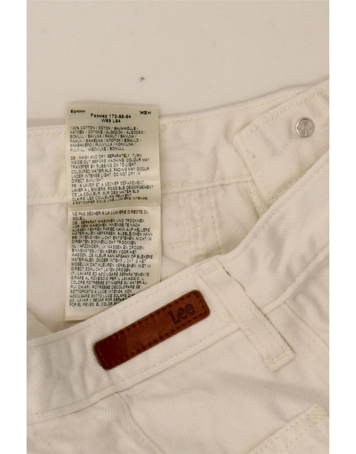 LEE Womens Stella Wide Leg Jeans W27 L27 Algodão Branco